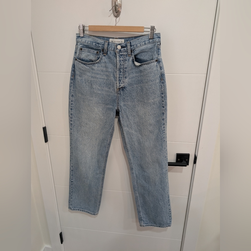 Denim Forum Joni High Rise Loose Acid Wash Button Fly Size 27